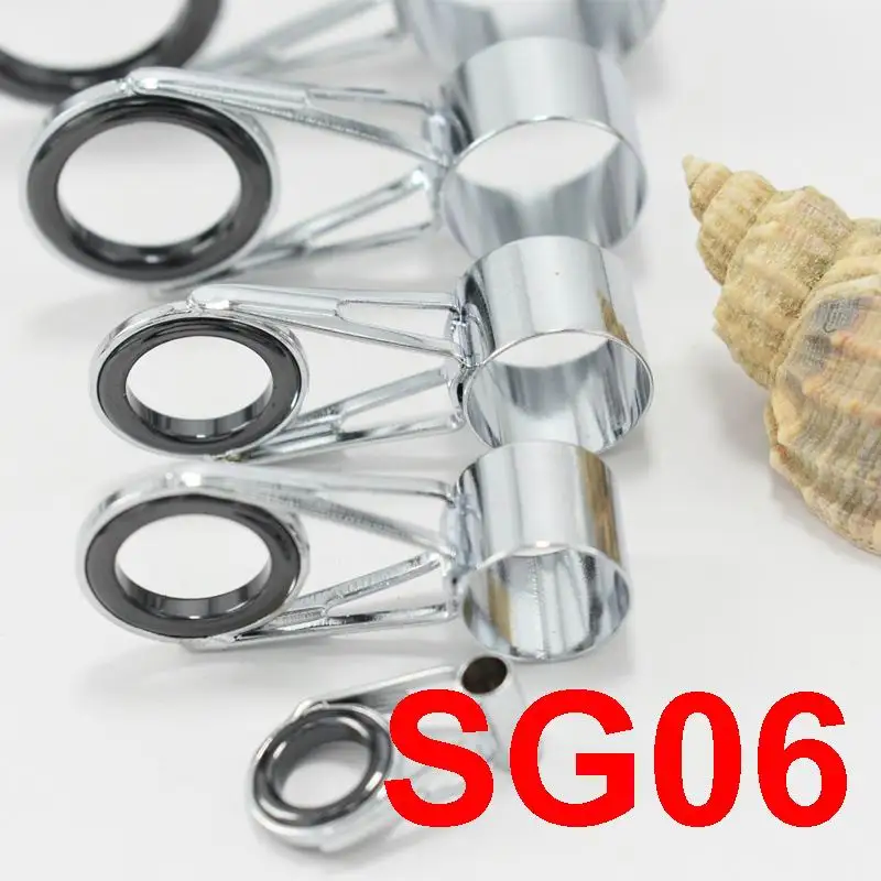 SG06 SUS 304 Stainless MV Steel Guides Porcelain Ceramics Ring Side Guide Rings Fishing Rod Pole Hole Diameter 3mm - 26mm