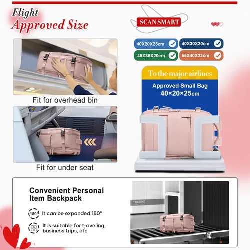 Imagen 2 del producto Mochila de viaje Cabina Avión 40x20x25 Ryanair Mochila de viaje Maleta Equipaje de mano Mochila Ropa de mujer para hombres Mochila