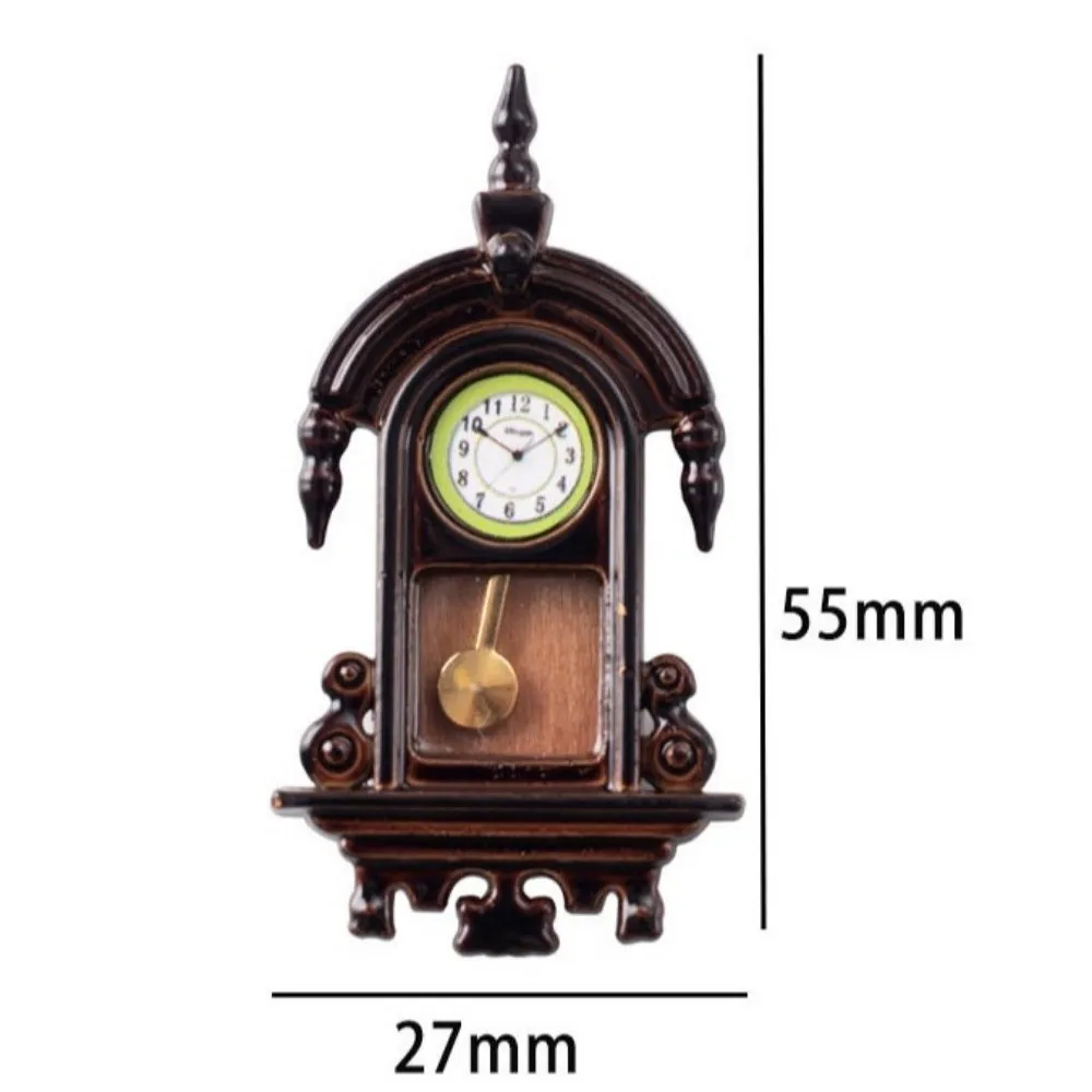 1/12th Scale Doll House Wall Clock Retro Classic Wall Clock Model Micro Scene Simulation Dollhouse Miniatures Living Room Decor view 6