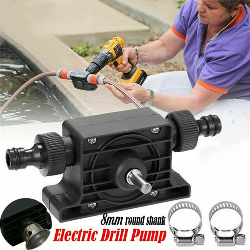 Portable Electric Drill Pump Diesel Oil Fluid Water Pump Mini Hand Self-priming Liquid Transfer Pumps Home Garden Outdoors