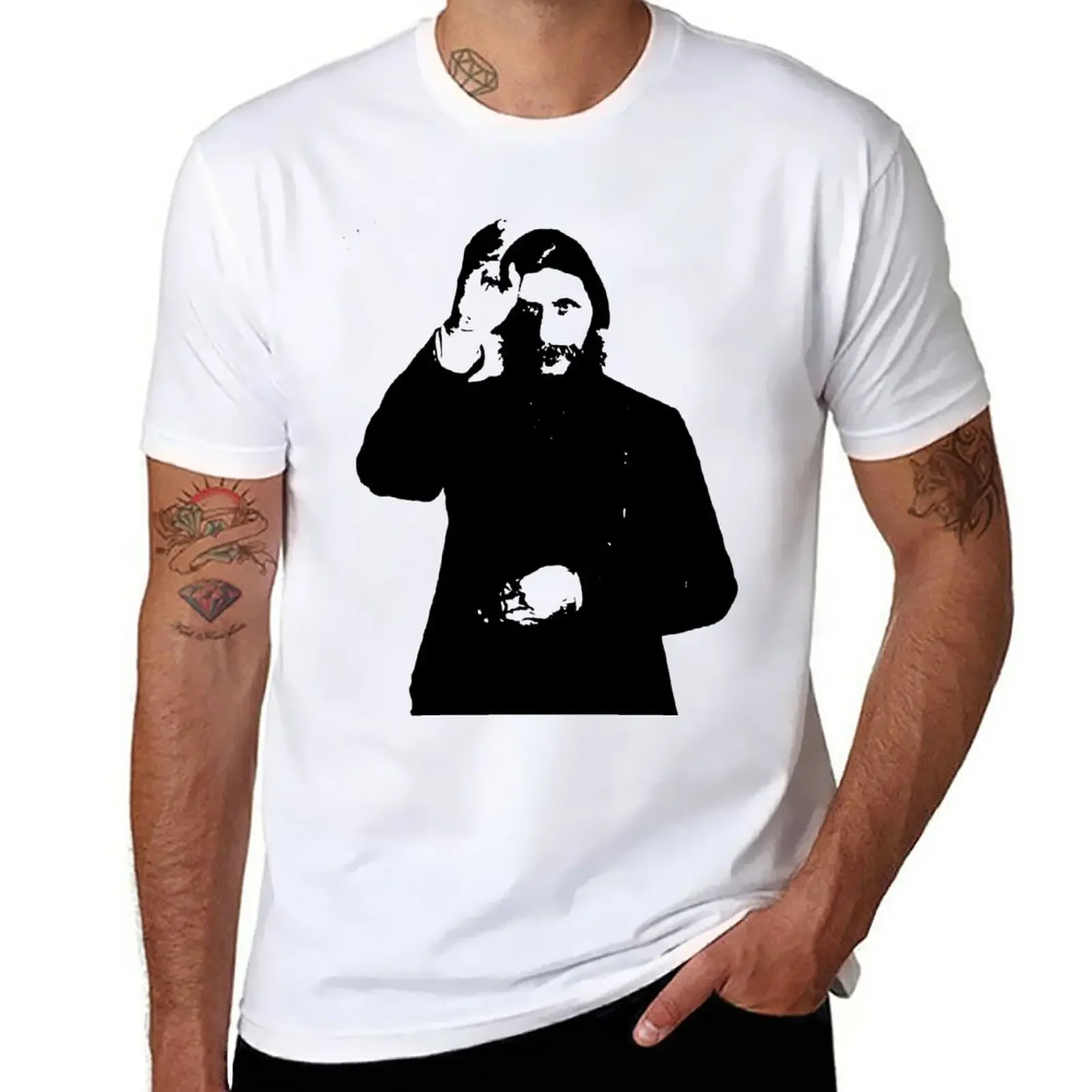 

New Rasputin T-Shirt custom Tee shirt graphics aesthetic clothes heavyweight for men new in tops & tees vintage Informal Outfits