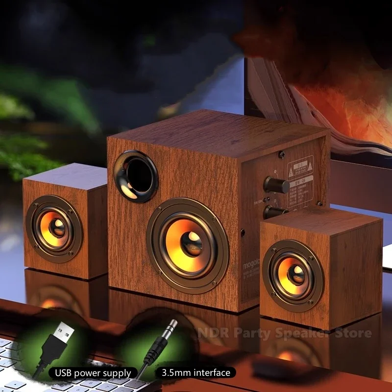 Q6 Wired Speaker Combination Computer Speaker Bass Stereo BT Music Player Subwoofer SoundBox for Desktop Laptop Notebook Tablet