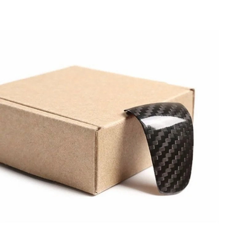 A + ألياف الكربون الحقيقية مقبض ناقل حركة السيارة غطاء الكسوة لفورد إيدج 2015-2018 #6