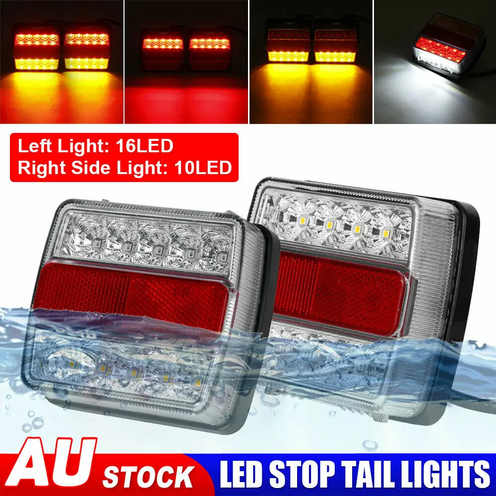 

2PCS Submersible LED Tail Lights Boat Trailer Waterproof Light Caravan Truck Kit Trailer Truck Warning Light Edge Light