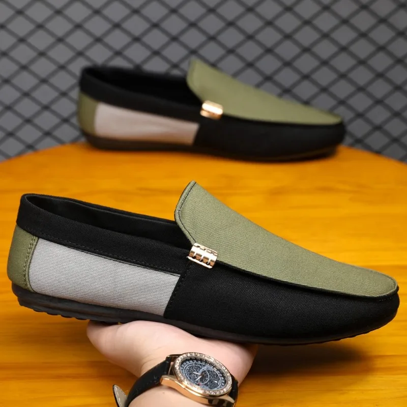 Fashion Men's Shoes Colour Block Patchwork Loafers Stylish Casual Shoes