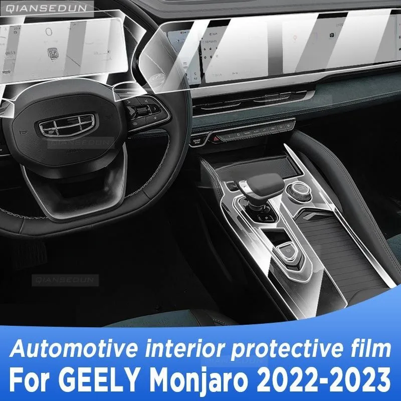 For GEELY Monjaro 2022-2023 Gearbox Panel Navigation Screen Automotive Interior TPU Protective Film Cover Anti-Scratch Sticker