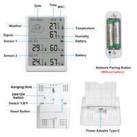 CJSD-Tuya WIFI Weather Station Digital Forecast Screen With6 Wifi+RF433 Sensors Thermometer Hygrometer Support Voice Control