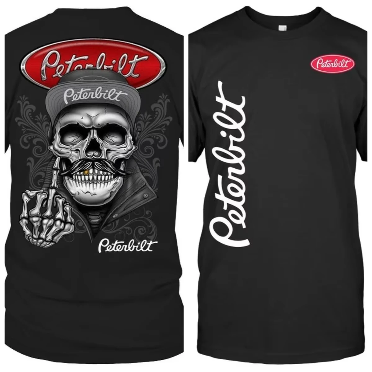 

2026 Peterbilt Skull-style Printed Men's and Women's Pure Cotton Short-sleeved T-shirts for Daily Wear At Summer Parties Ins Y2k