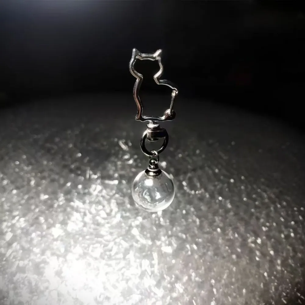 Car Keyring Transparent Cat Hair Storage Box Hanging Portable Cat Hair Capsule Pendant Cute Pet Fur Container Pet Memorial