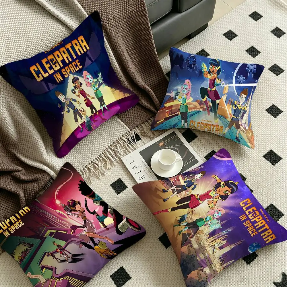 C-Cleopatra in S-Space Cartoon Personalized Pillow Cover Kids Bedroom Wild Party Decor Pillowcase kid Birthday shower Gift