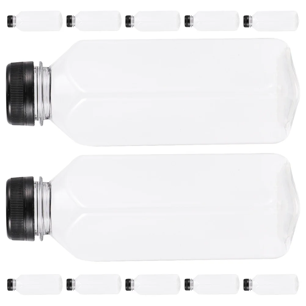 

12 Pcs Drink Bottle Clear Bottles Empty Juice Plastic with Cap Milk Juicing Containers