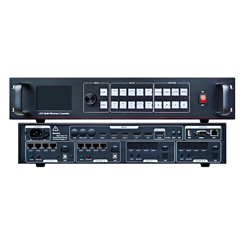 Amoonsky EX1000 8 portów Gigabit Ethernet Kontroler wideo 7680x672@60Hz Bezszwowe przełączanie Wejście 4K HD Niestandardowe EDID