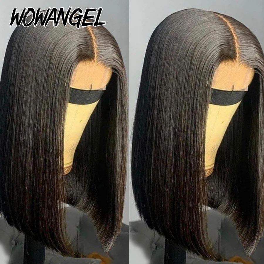 Kim K-Straight Bob Wig para Mulher, HD Lace Encerramento, Peruca Glueless, Perucas de Cabelo Humano, Parte Profunda, Pré Arrastado, Derreter Skins, Pronto para Vestir, 2x6