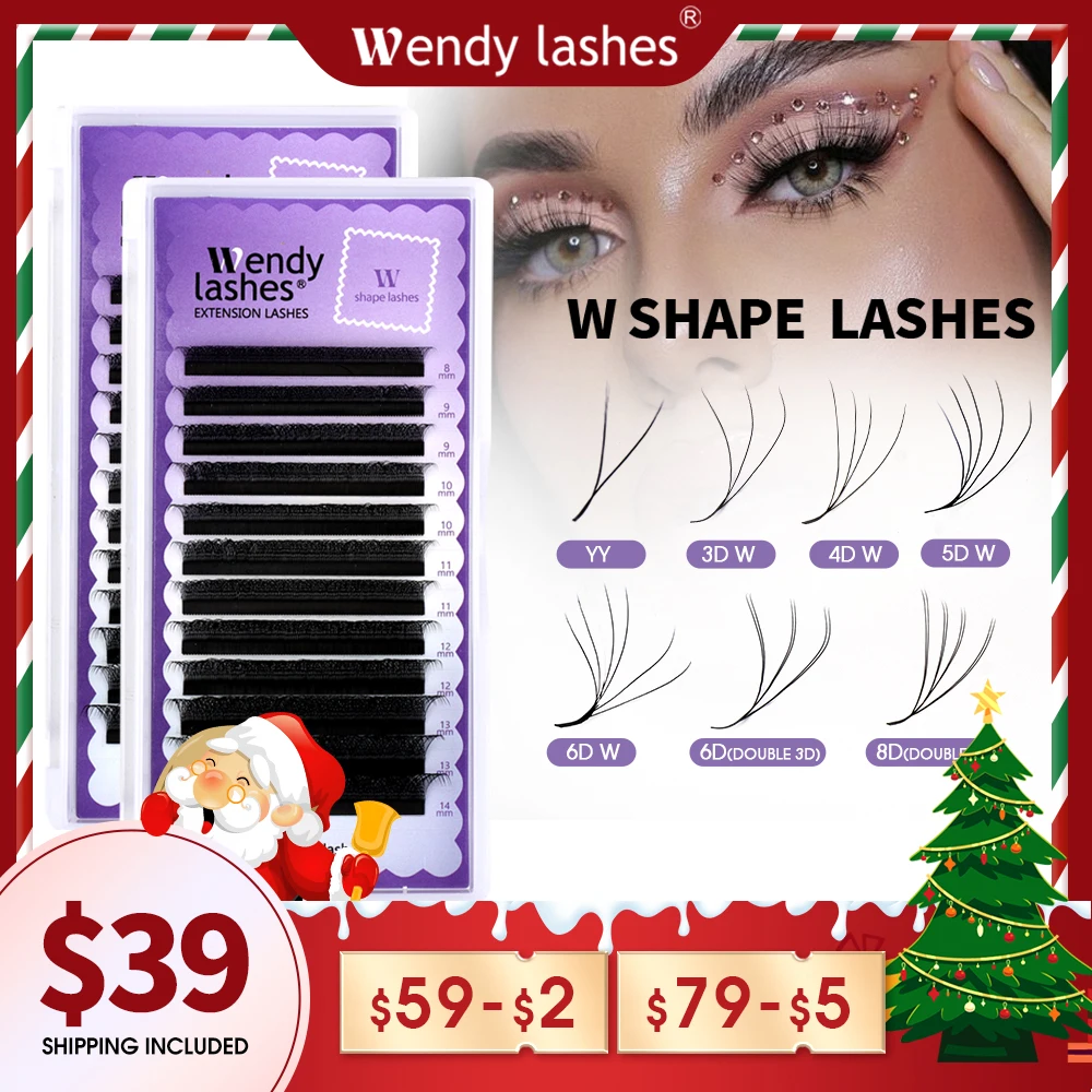 Wendy Lashes YY Shape Eyelash Extensions Automatic Flowering W Shape Bloom 3D 4D 5D 6D 8DPremade Supplies Black Lashes Cilios 5D