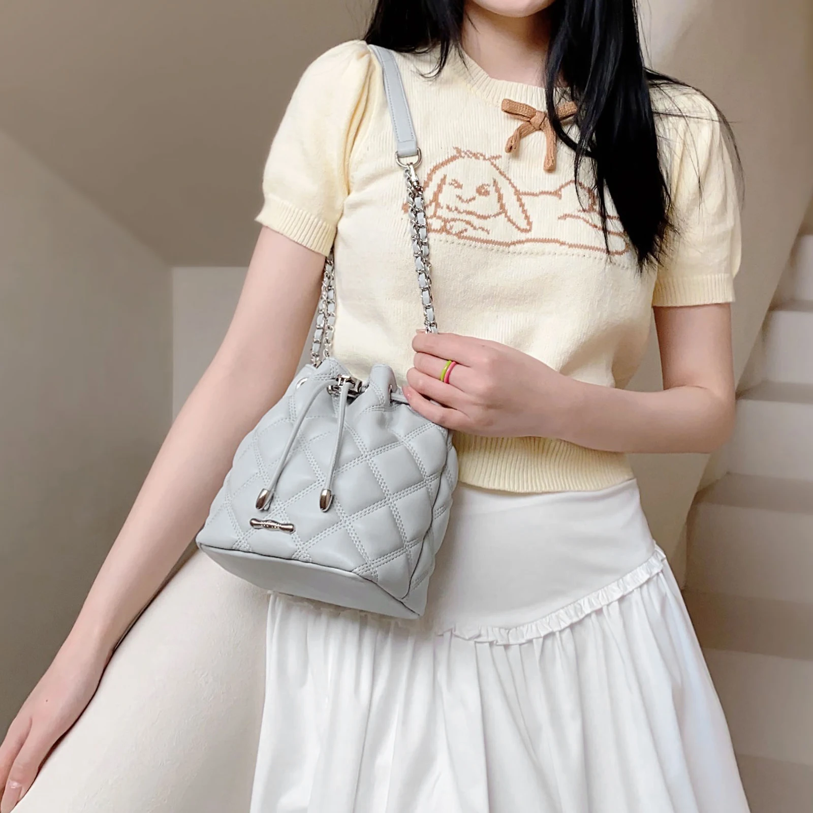 TOUTOU Classic Lingge Chain Bag Original Design Advanced Fashion Crossbody Bag Casual Daily Shoulder Bag