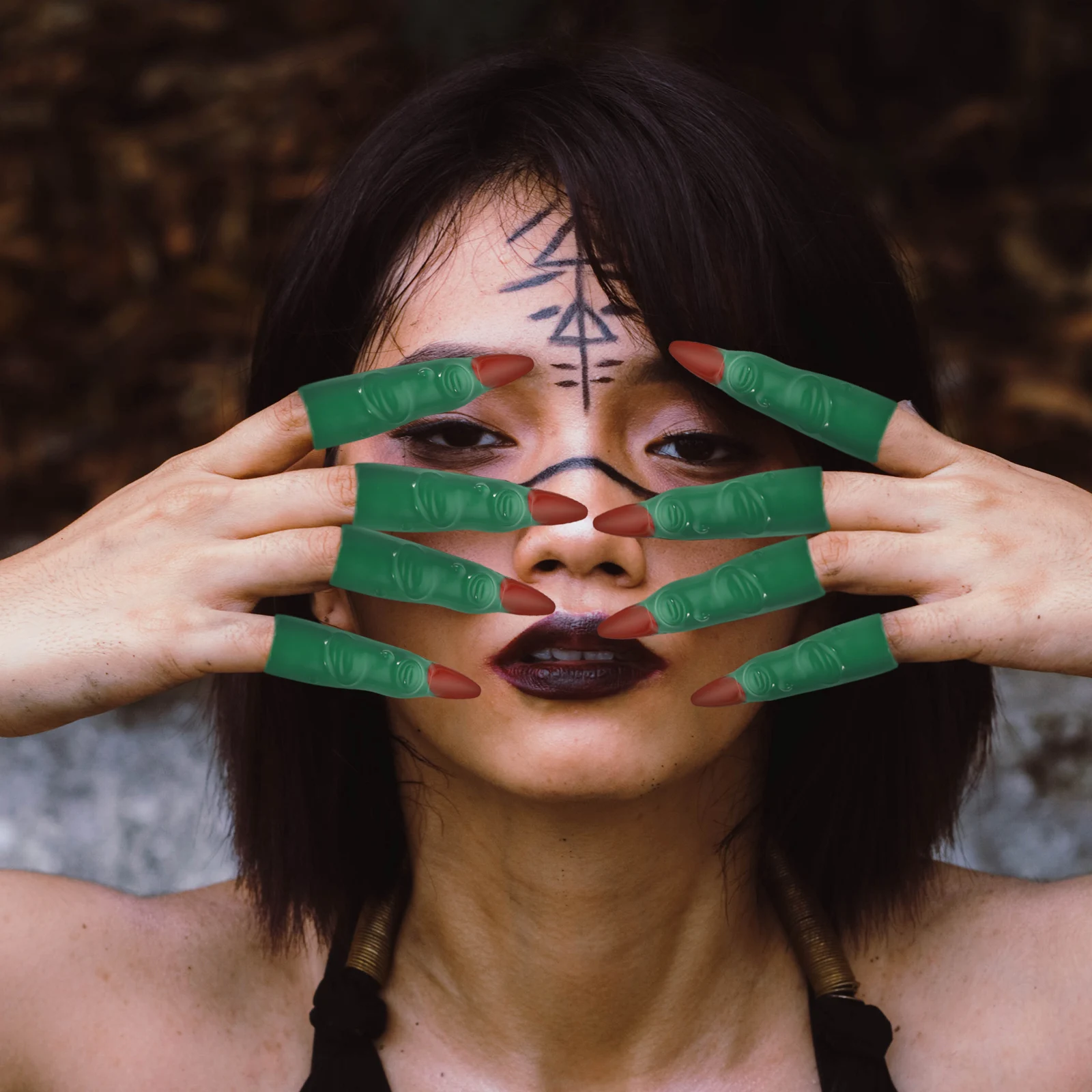 

40 шт., реалистичные пальцы ведьмы на Хэллоуин, жуткие накладные ногти для косплея, маскарада, розыгрыши, ведьмы, пальцы, вечерние трюки, реквизит