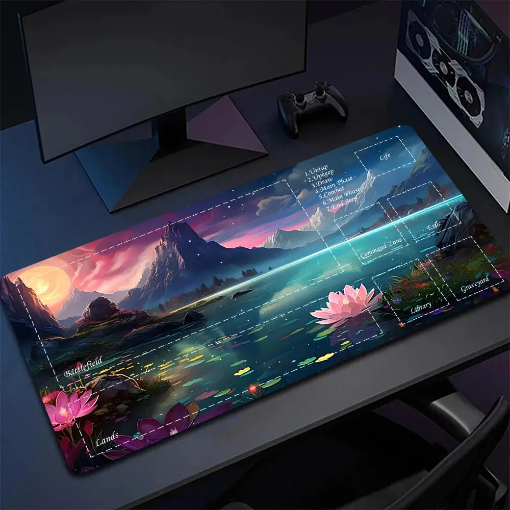 لوحة ماوس زهرة الألعاب مع دعم المعصم حصيرة مكتب الألعاب لـ MTG tcg ، حصيرة مكتب غير قابلة للانزلاق ، منصات ماوس الألعاب ، Playmat