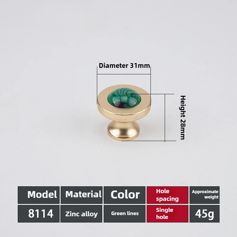 Chinese jade pendant handle zinc alloy inlaid jade antique drawer handle cabinet door drawer furniture imitation jade handle