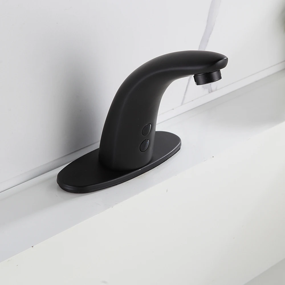 Automatic Smart Faucet Black Color Brass Body Material Mixer Water Cold & Hot