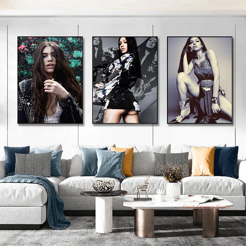 Modern Singer Dua_Lipa Posters Nice Merchandise Canvas Painting HD Print Wall Art Pictures For Office Room Home Bar Decor Gift