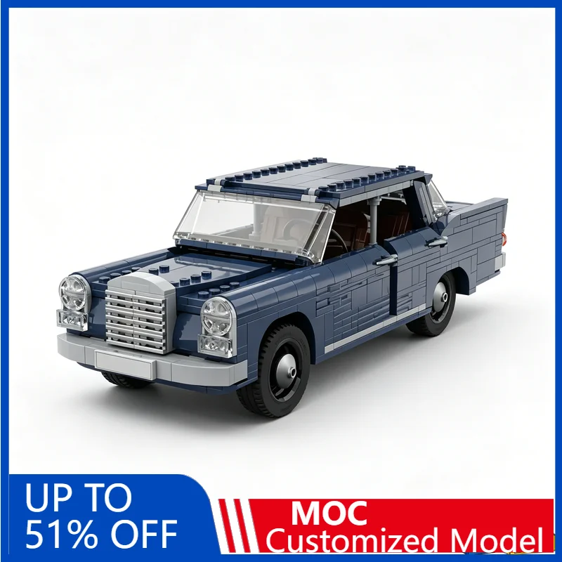 NEW 884Pcs Customizeize 1960 Modify Speedy Sports Car 220S W111 Building Blocks Diy Educational Assembly Toy Car Collection Gift