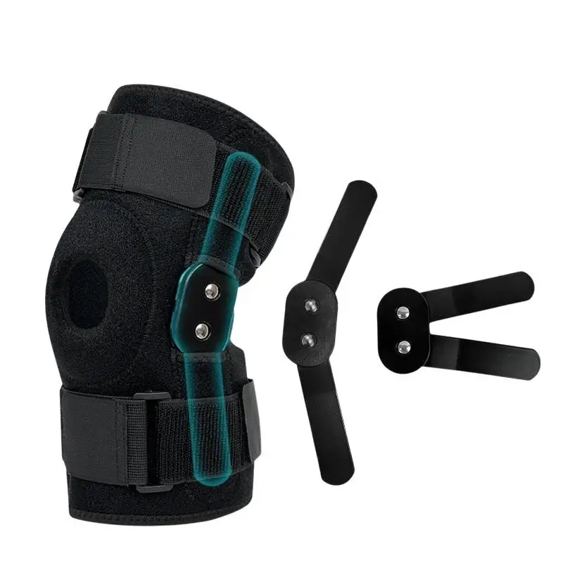 Sport-Knieschoner für Knieschmerzen, Meniskusriss, Verletzungsrehabilitation mit seitlichen Stabilisatoren, Patella-Gel-Knieunterstützung, Kompressionsmanschette – Detail 9