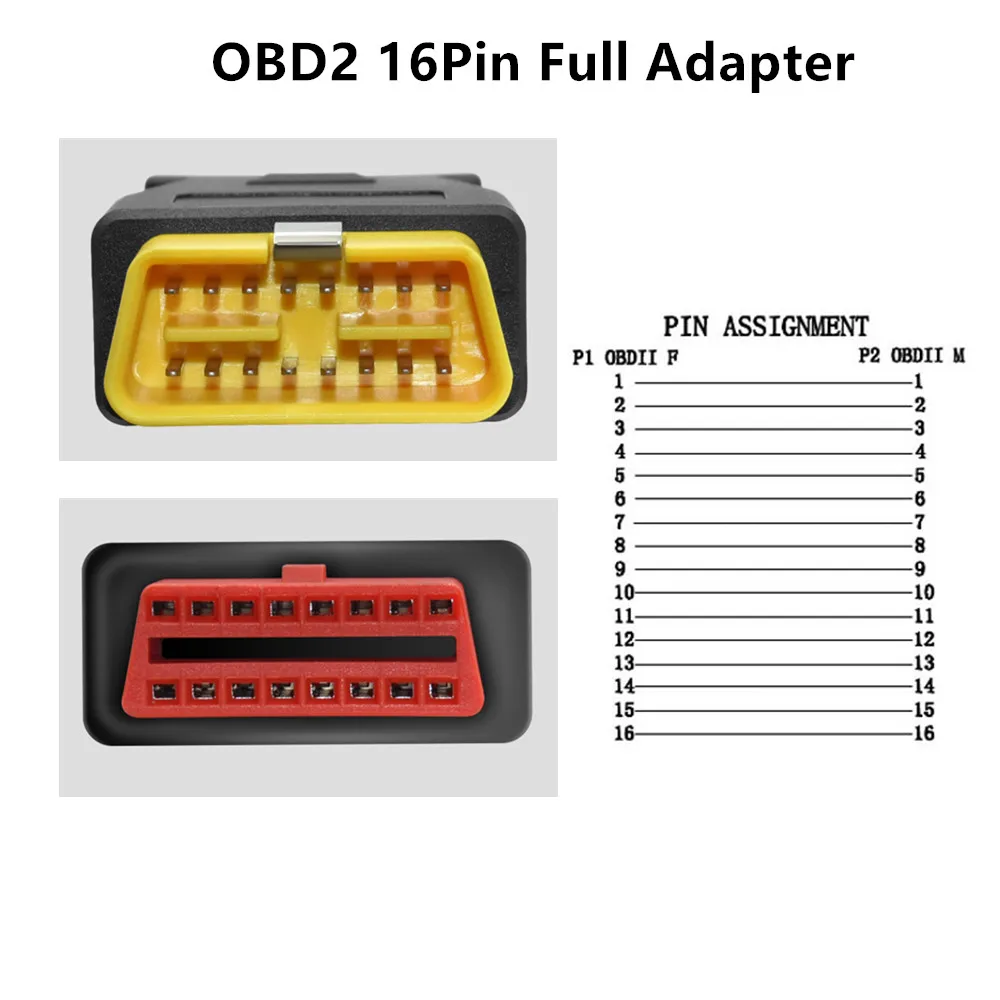 OBD2 on-board diagnostic interface adapter 16 pin male female plug extension cable 30CM 50CM male to male 60CM extension cable