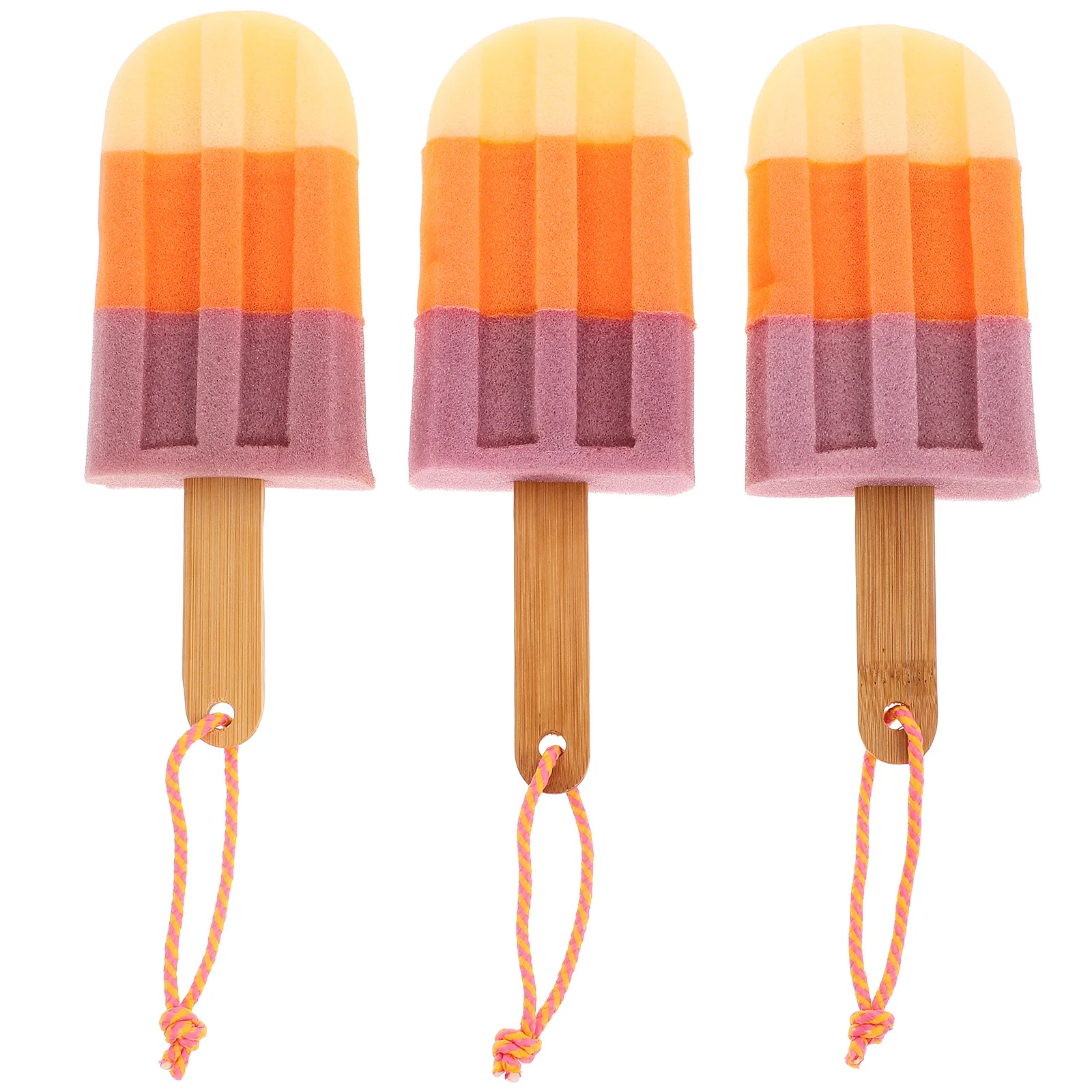 3 قطعة كرة استحمام على شكل آيس كريم إسفنجة لينة منشفة استحمام لطيف الجسم التقشير دش الغسيل رغوة غنية تنظيف الجسم #6