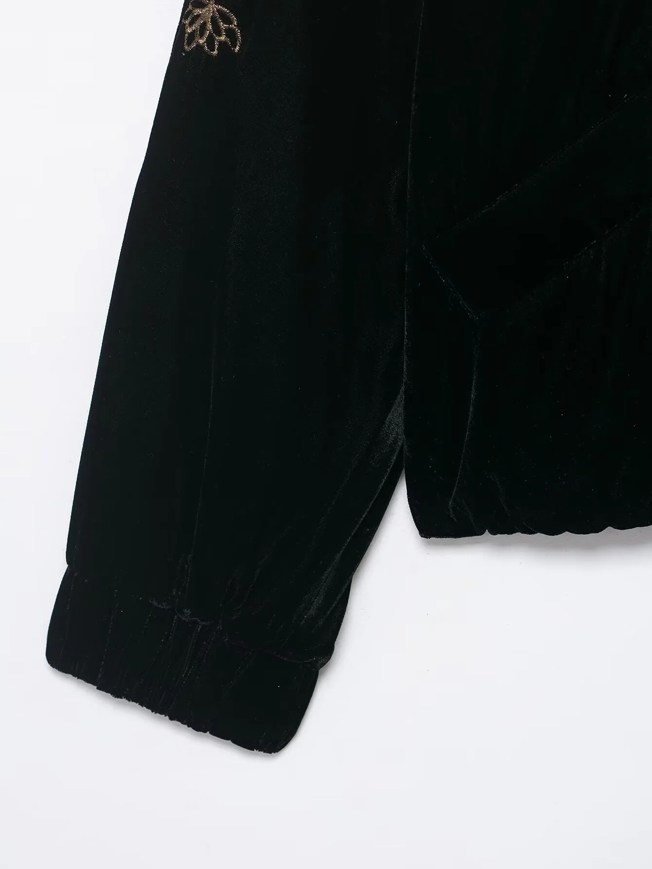 2025 Winter New Women's Fashion Casual Simple Loose Stand Collar Long Sleeve Embroidered Cotton Jacket