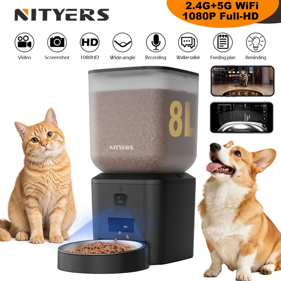 Smart Automatic Cat Feeder with Camera and WiFi
