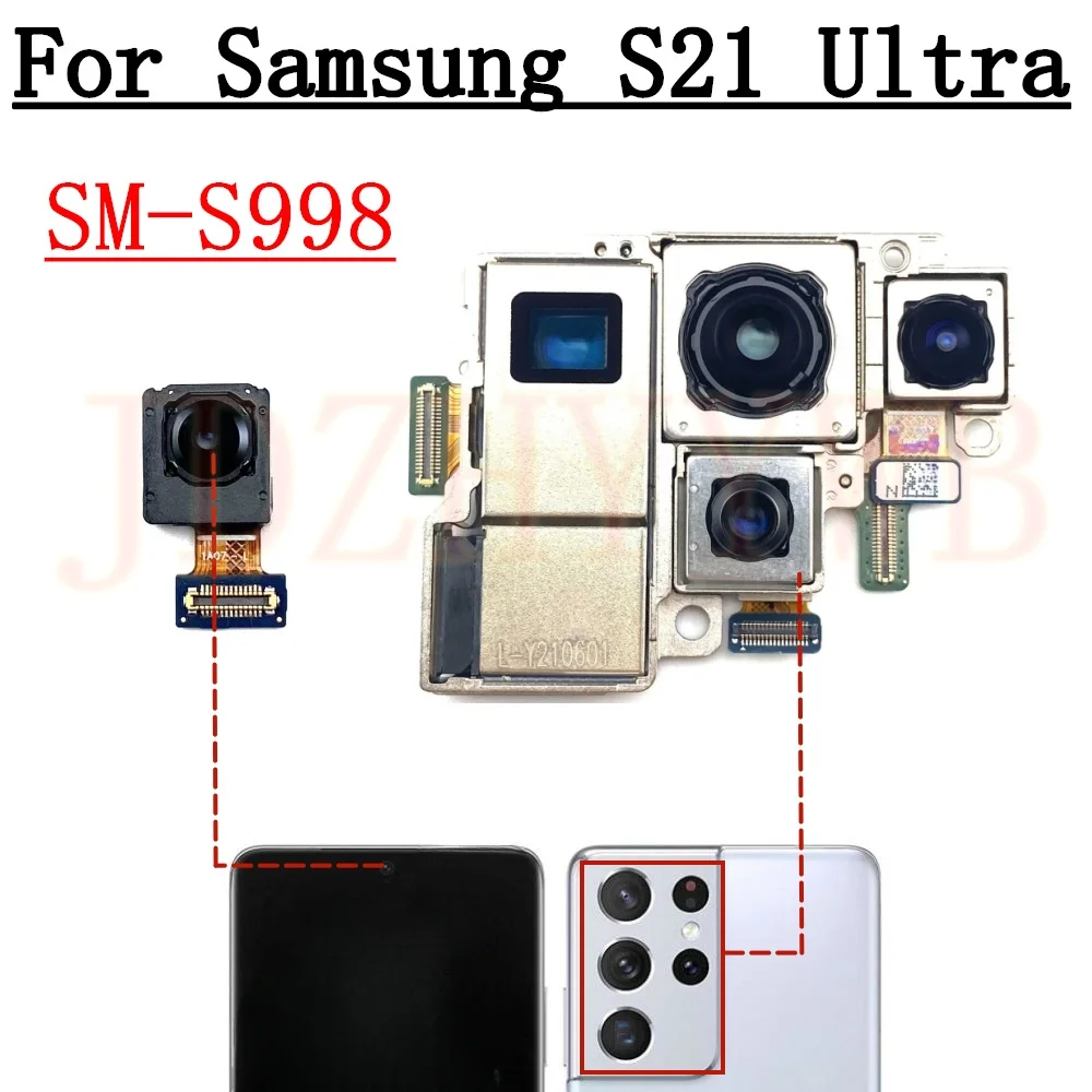 Front Rear Camera For Samsung Galaxy S21 Ultra 5G G998B G998U G998N Frontal Selfie Wide Back Main 108MP Camera Module Flex