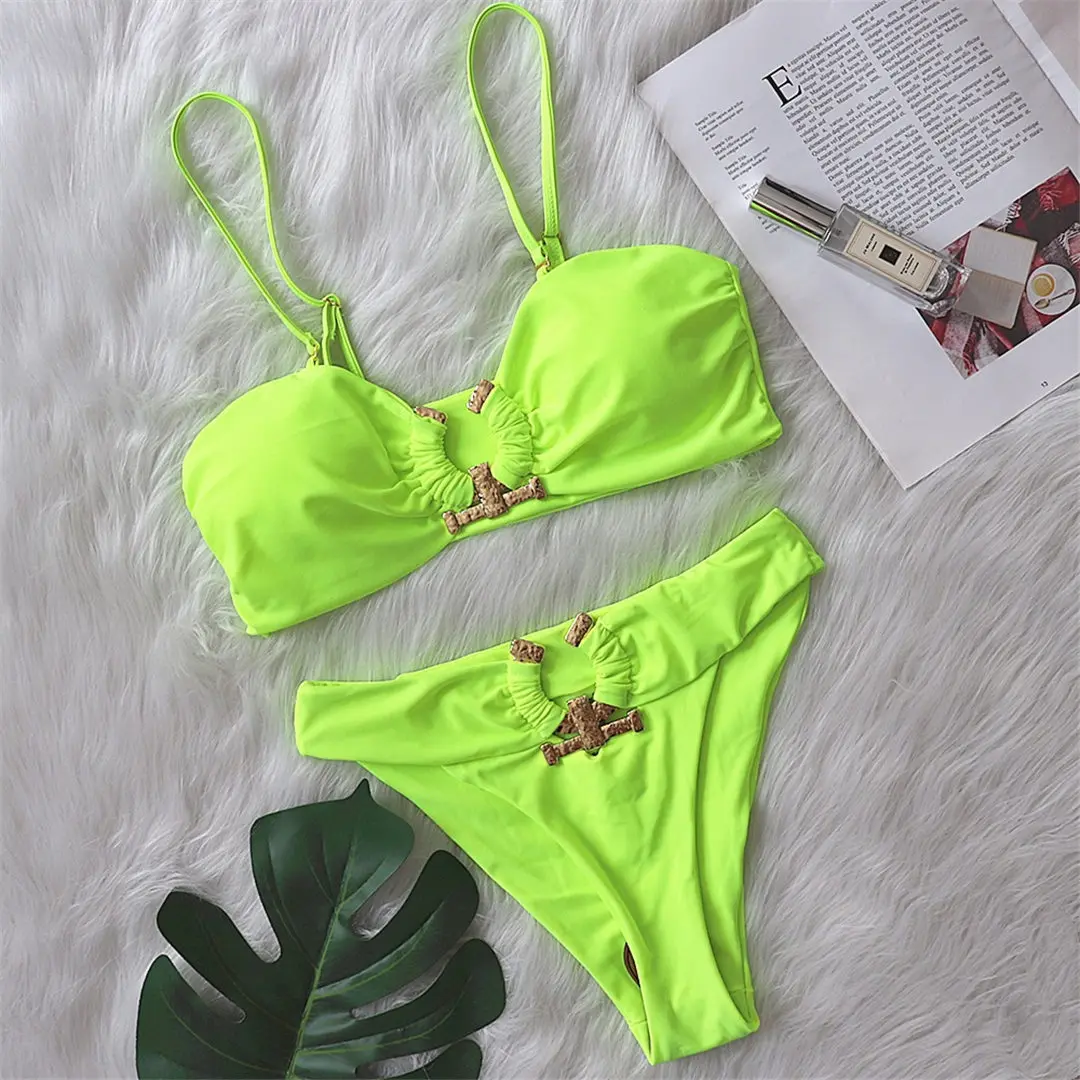 2026 Neuer Sexy Bandeau-Bikini Damen-Badeanzug Zweiteiliger Bikini-Set Trägerloser Badeanzug Badebekleidung V2855B – Detail 36