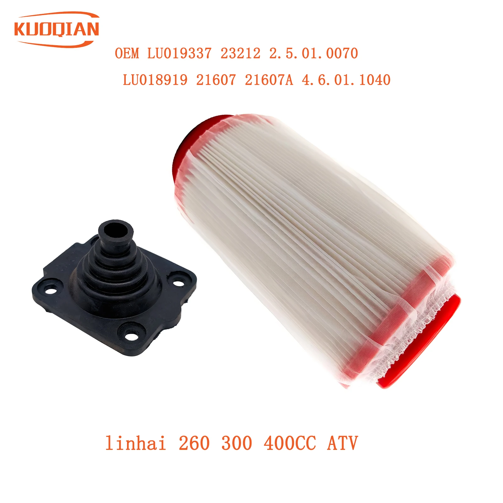 

Serum Cap BOOT and Air Filter For Linhai 260 300 400 ATV OEM LU019337 23212 2.5.01.0070 LU018919 21607 21607A 4.6.01.1040
