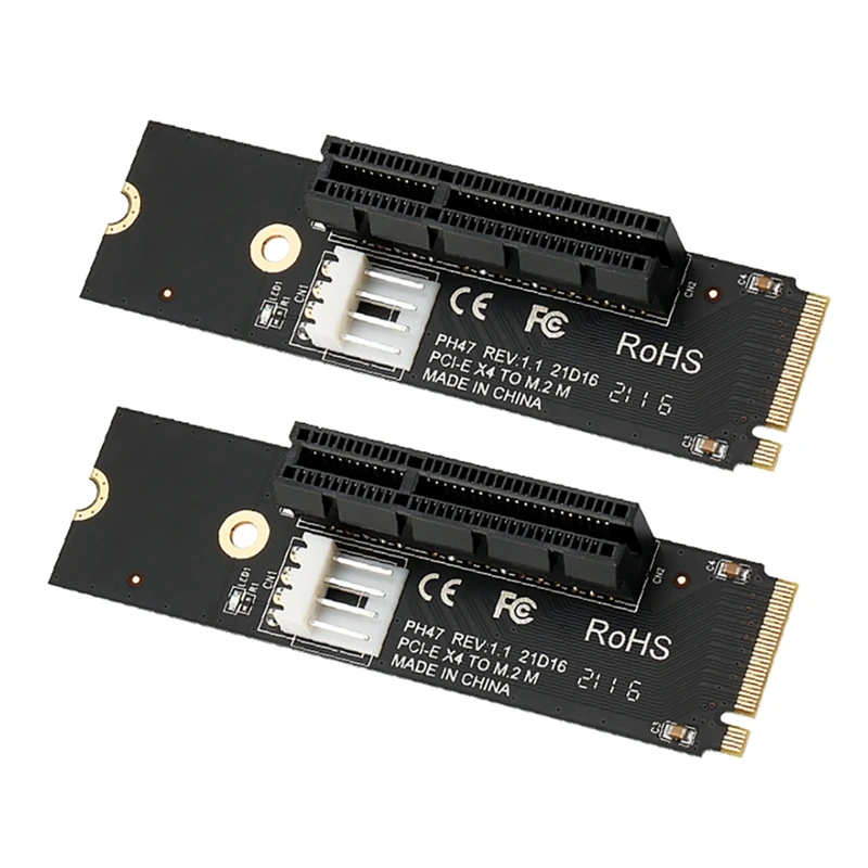 

PCI-E X4 Slot Riser Card PCI-E Riser Card M2 To PCI-E Expansion Card High-Speed Transmission 2Pcs