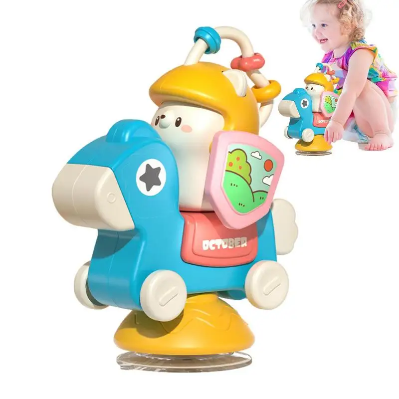 粘着スピナーハイチェアアクティビティおもちゃ漫画発達トレイおもちゃ吸盤付きインタラクティブベビー歯が生える咀嚼テーブル