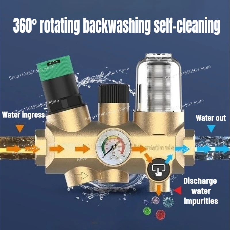 1PCS Water Pressure Regulator Valve DN15 DN20 DN25 for Supply Pipeline Soft Water Descaling Device Pre-filter Regulating Valve