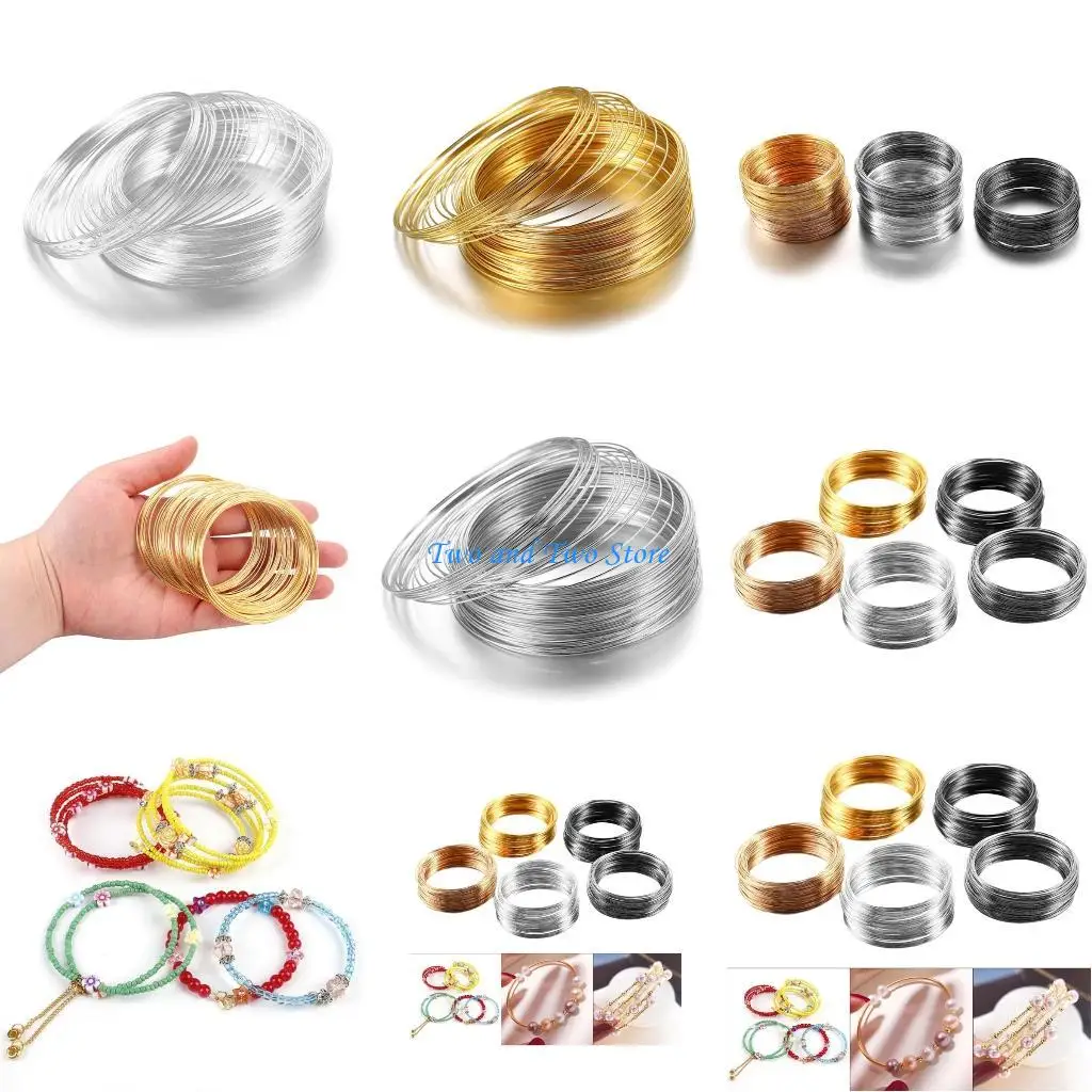 

HX6F Set of 5 Memory Steel Wire Bracelet Crafting Practical Jewellery Wire Set Wirework Accessories for Handmade Jewelry