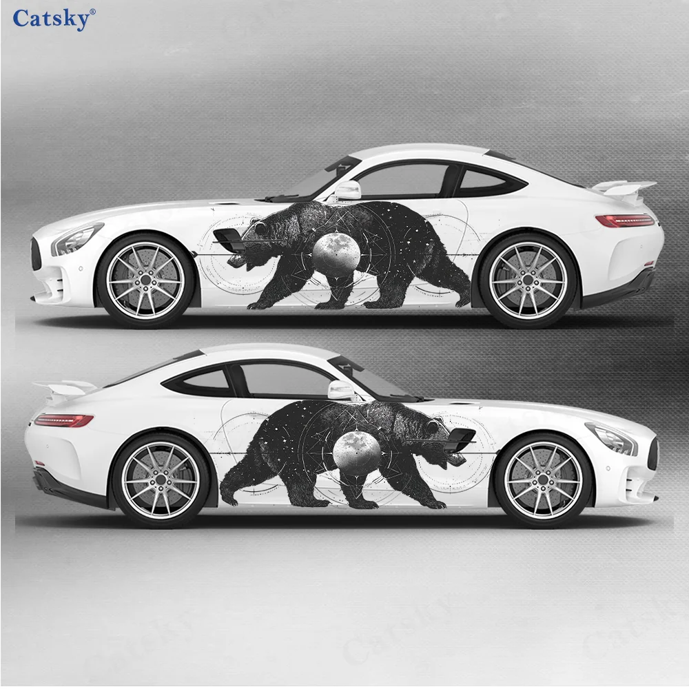 

Geometric Line Animal Star Moon Car Vinyl Wraps Decal Self-adhesive PVC Sticker Suitable for Trucks SUV Decor Auto Accessories