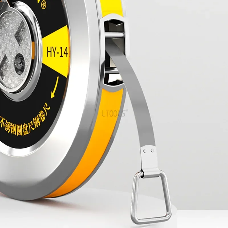Righello rotondo in acciaio inossidabile 20/30/50m righello per disco di misurazione di ingegneria portatile con nastro in acciaio al carbonio a
