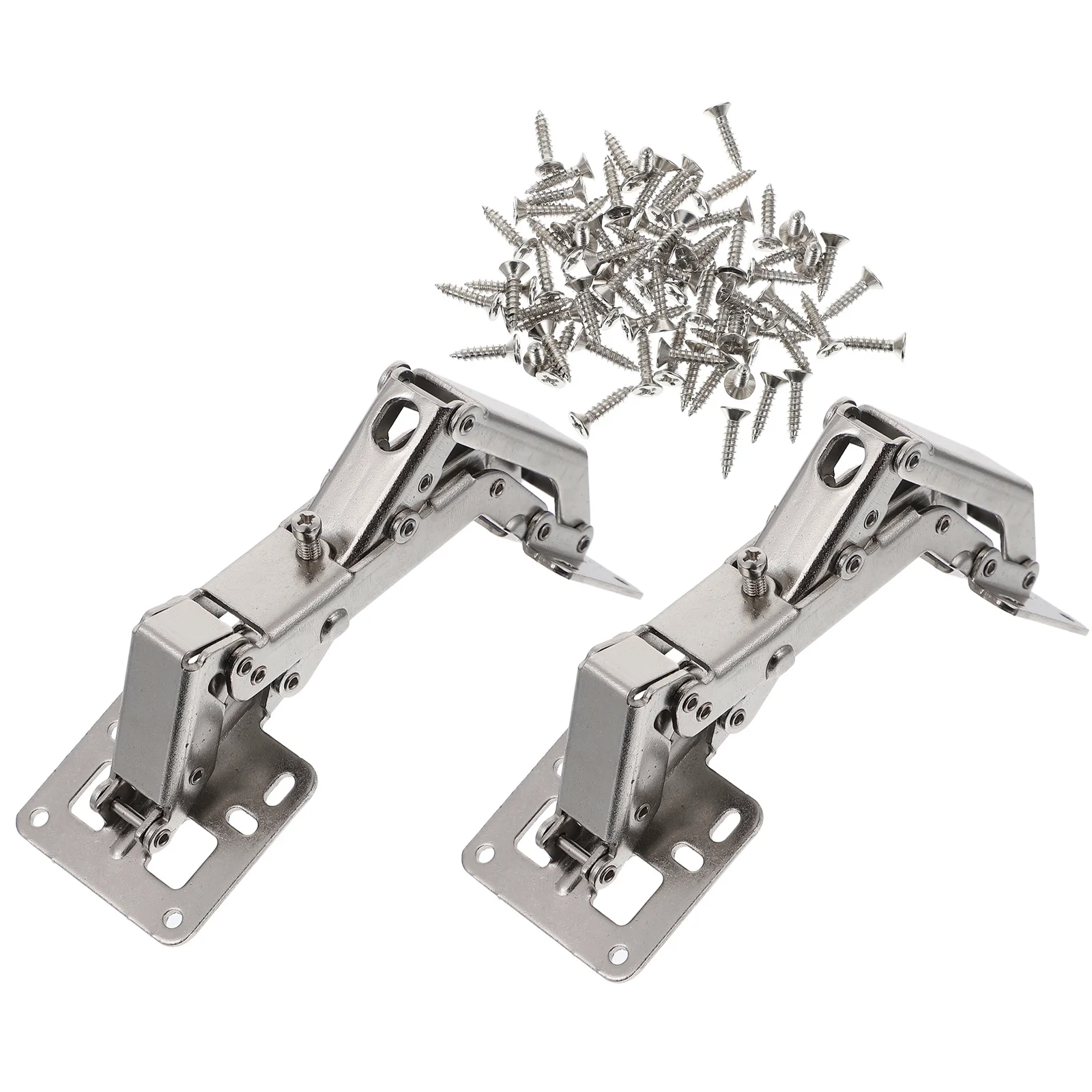 

2Pcs Heavy Duty Cabinet Doors Hinges Concealed Hydraulic Soft Close Punch Free 170 Degree Adjustable Closing Hinges