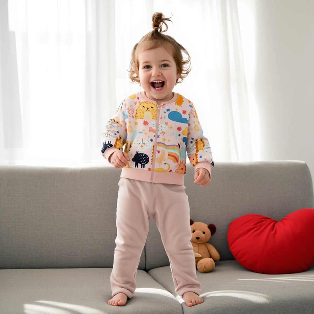 Sanlutoz Animal Baby Coat Long Sleeve Fashion Autumn Clothing Little Kids Tops Printing