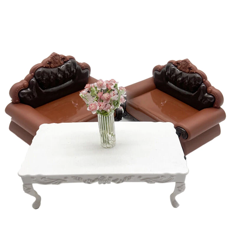 Simulación de casa de muñecas, sofá de estilo europeo, modelo de casa de muñecas en miniatura, muebles de sala de estar, decoración, accesorios para casa de muñecas, 1/12