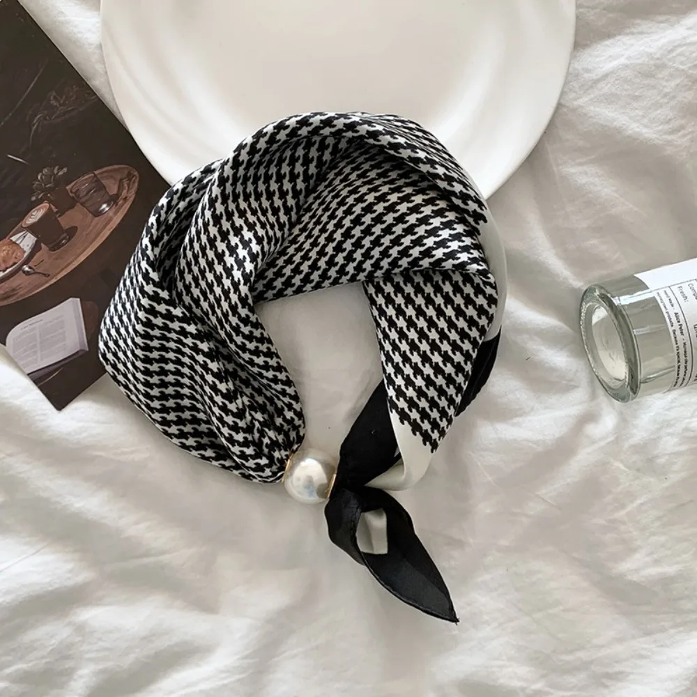 

Шарф с магнитной пряжкой и цветочным жемчугом, шарфы с принтом, черно-белая полоска, шарф в горошек, аксессуары для шарфов, аксессуары для одежды