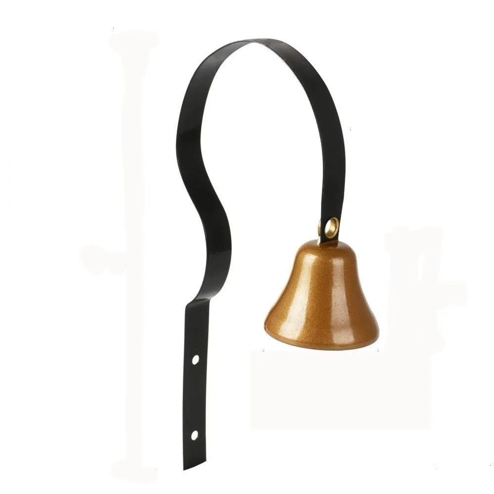 Brass Hanging Door Bell Loud Sound Curved Metal Support Metal Door Bell Hanging Design Clear Tone Wall Mount Shop Bell