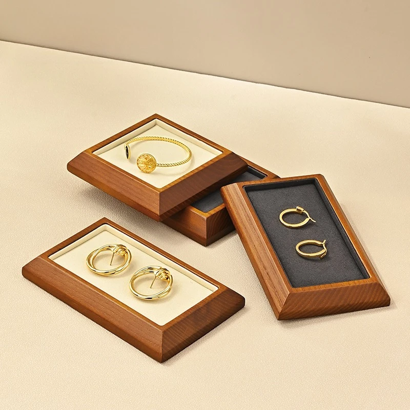 Solid Wood Jewelry Tray for Rings, Bracelets, Bangles, Necklaces, Antique Jewelry Storage & Display Props