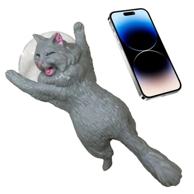 Cat Phone Stand Cute Suction Cup Mobile Phone Vent Enamel Smartphone Stand For Girls And Kids Vent And Table Compatible Vedio