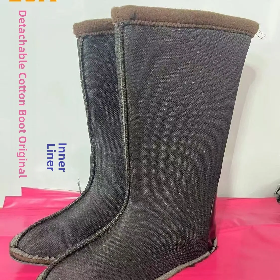Detachable EVA Rain Boots Cotton Cover Original Equipment Middle-aged Men's Winter Waterproof Pure Color Unbranded Shoes
