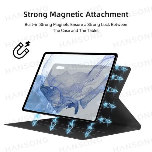 Imagen 2 del producto Para Samsung Galaxy Tab funda para S7 S8 S9 11 S7 Plus S7 FE S8 Plus S9 Plus 12,4 S9 Ultra 14,6 funda magnética con soporte para bolígrafo