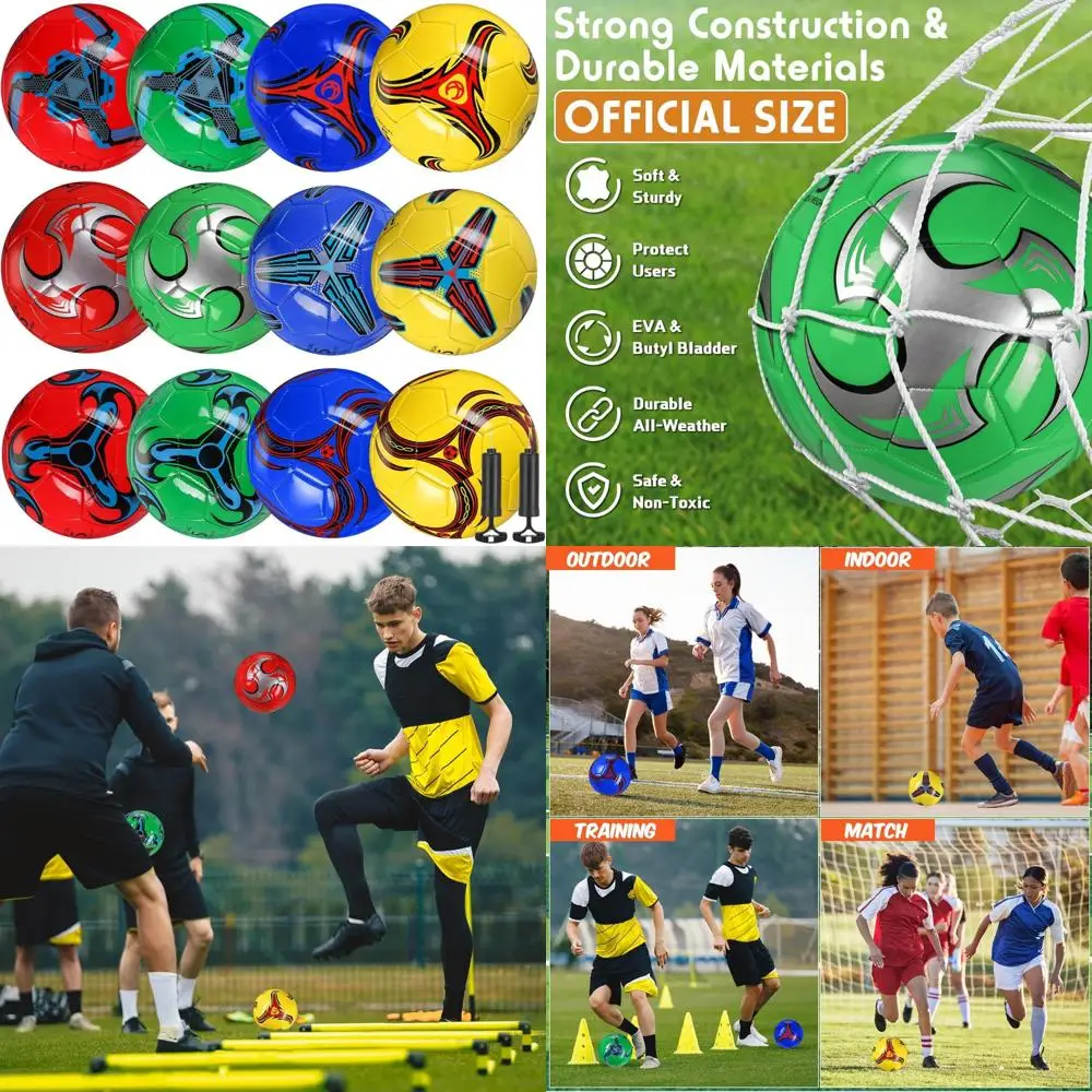 

Массовые футбольные мячи для подростков и взрослых — мячи разливного размера 5, с насосом для тренировок в помещении и на открытом воздухе и школьных видов спорта