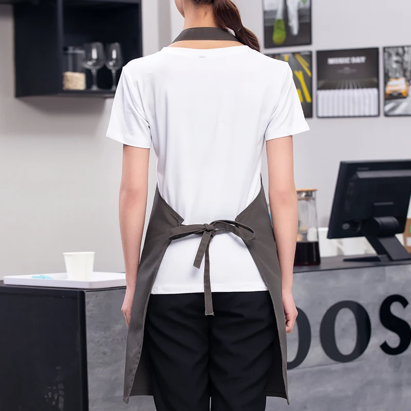 New Fashion Kitchen Aprons for Woman Men Chef Work Apron for Grill Restaurant Bar Shop Cafes Beauty Nails Studios Uniform